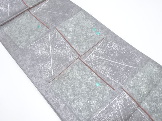 幾何学模様織り出し袋帯